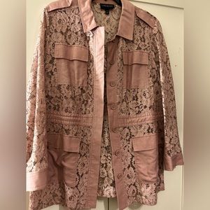 Lane Bryant, 14/16, dusty rose, lace jacket, buttons & drawstring. Perfect cond